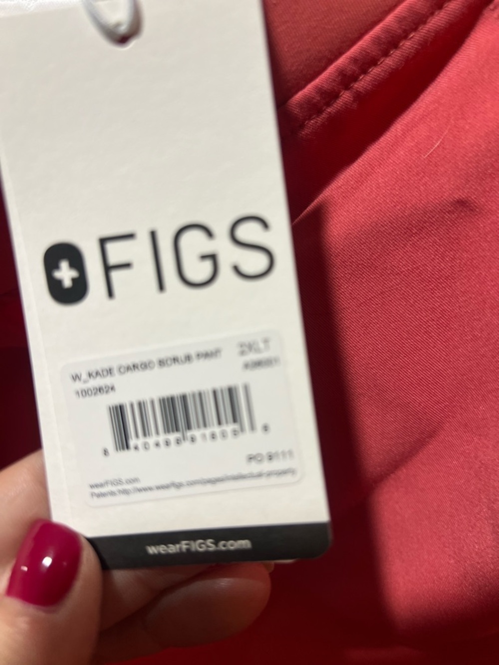 FIGS Kade Cargo Scrub Pants 2XLT NWT Coral Pink Tall Stretch Medical Nurse - Picture 5 of 6